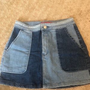 two tone denim skirt